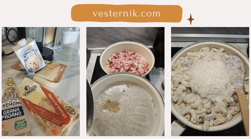 Макарони със сирена и свински гърди